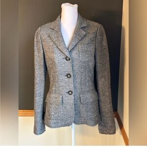 Banana Republic Womens Size 0 Gray Wool Blend Long Sleeve Sweater Blazer Jacket